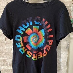 Red Hot Chili Peppers Black Graphic Tie Dye S Sleeve T-Shirt Band Tee Med 2013